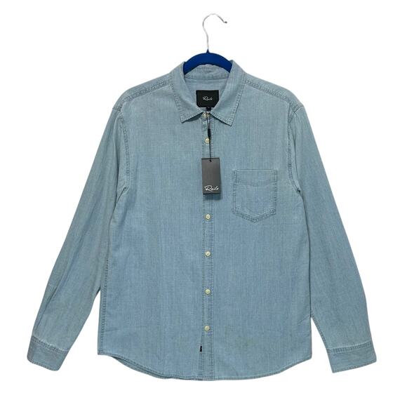 Rails Colton Chambray Button Up Shirt NWT Men's Sz L Medium Vintage Wash Casual - Picture 1 of 9